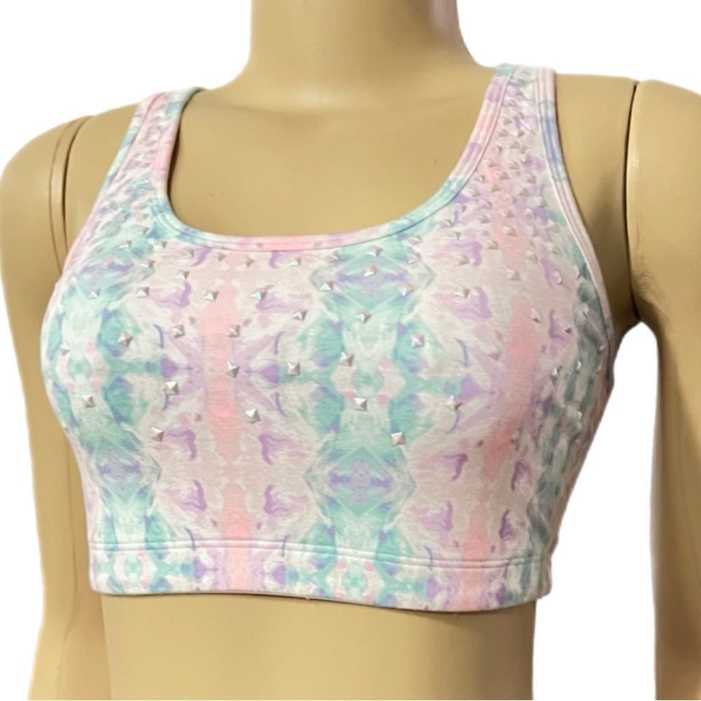 Victoria’s Secret Pink Studded cotton unlined Crop top bralette bra Multicolor